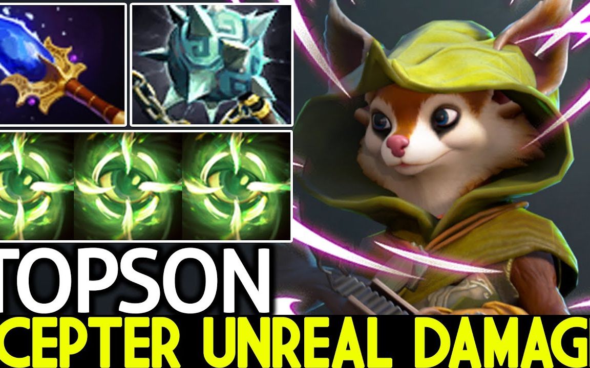 【dota2】topson & 小松鼠 imba scepter unreal damage one combo by