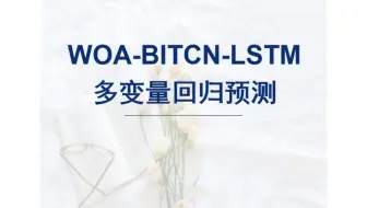 基于鲸鱼算法优化双向时间卷积网络-长短期记忆神经网络WOA-BITCN-LSTM回归预测，WOA-BITCN-LSTM多变量回归组合预测模型，多输入单输出模型。