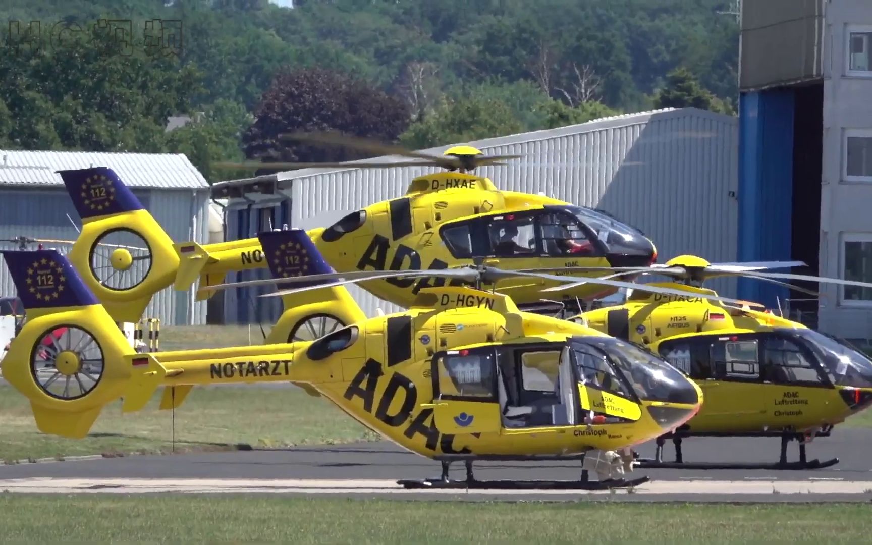欧洲直升机公司ec135 p2 adac d-hxae在波恩汉格拉尔机场试飞