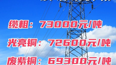 废铜铝价格早知道,今天是2024年6月13日,今日铜价高开低走,价格大幅波动,截止于下午2点趋于稳定,铝价同样高开低走,价格小幅度下跌.哔哩哔哩...