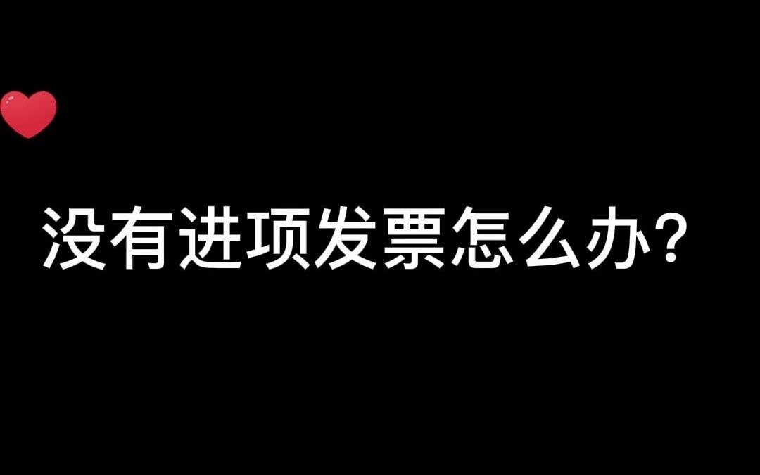 没有进项发票怎么办哔哩哔哩bilibili