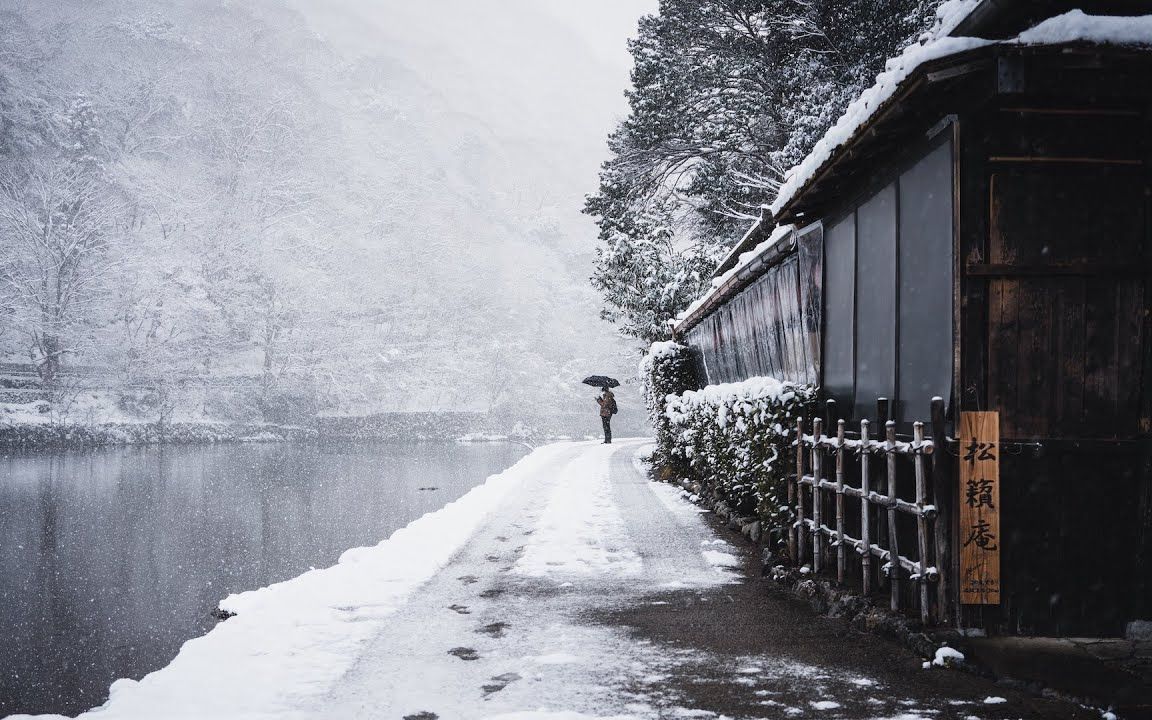 雪中漫步图片伤感图片