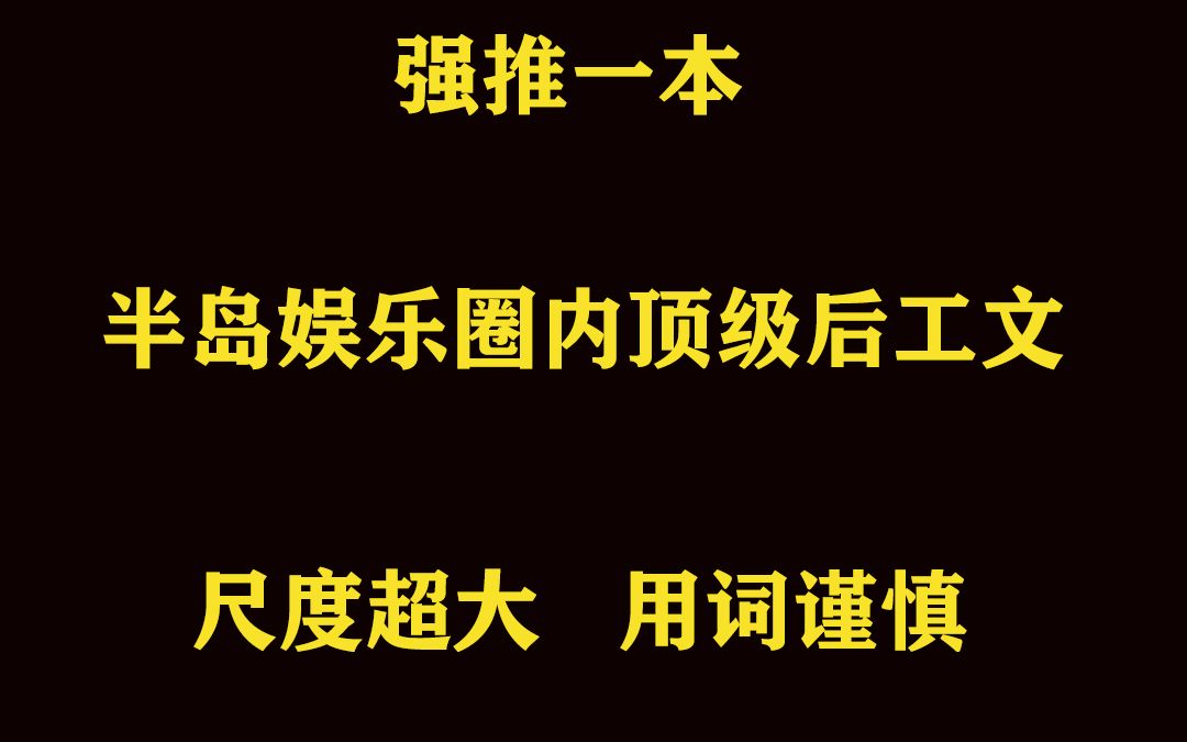 强推一本半岛娱乐圈内顶级后工文哔哩哔哩bilibili