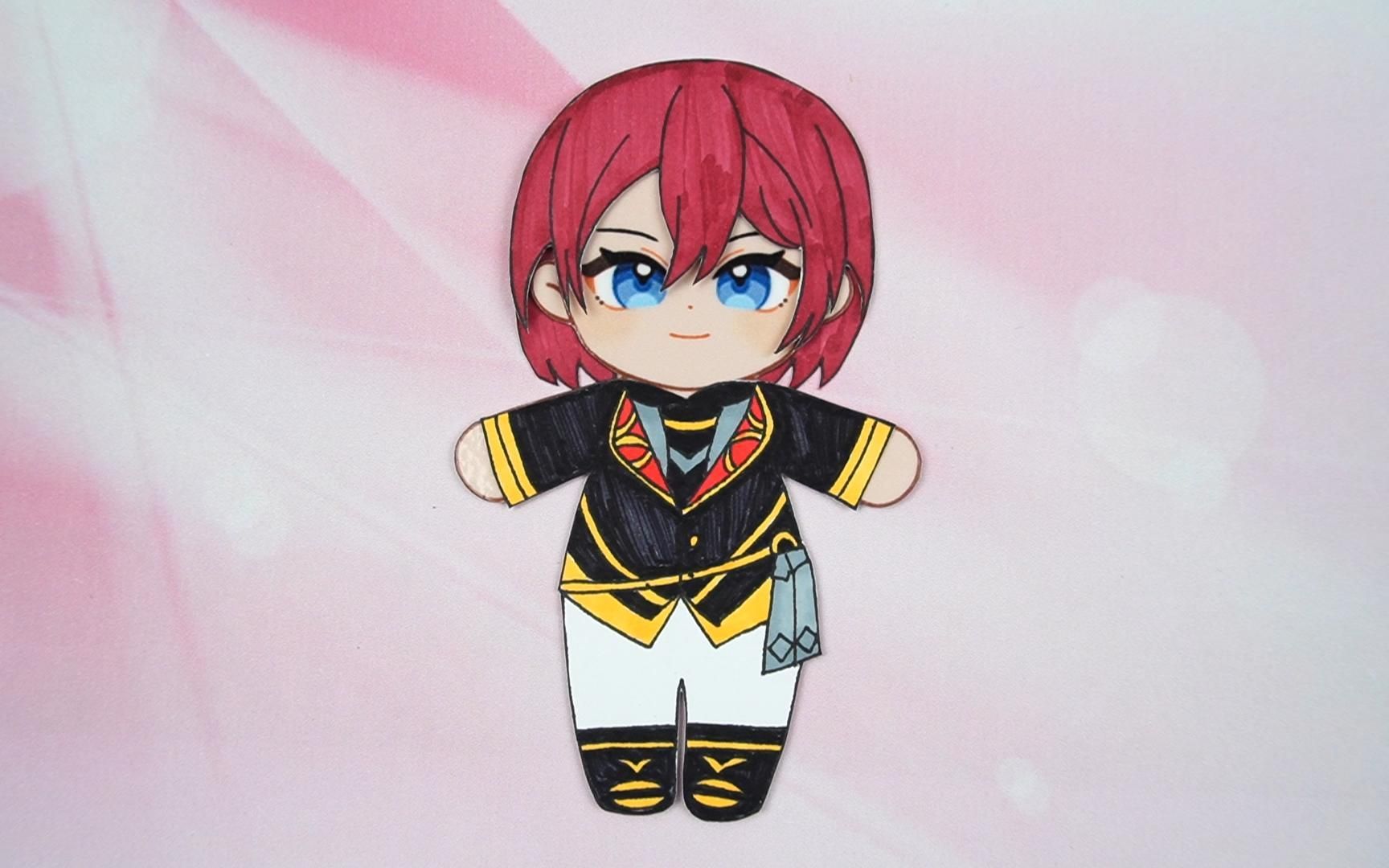 偶像梦幻祭手工手绘,卡通纸娃娃七种茨