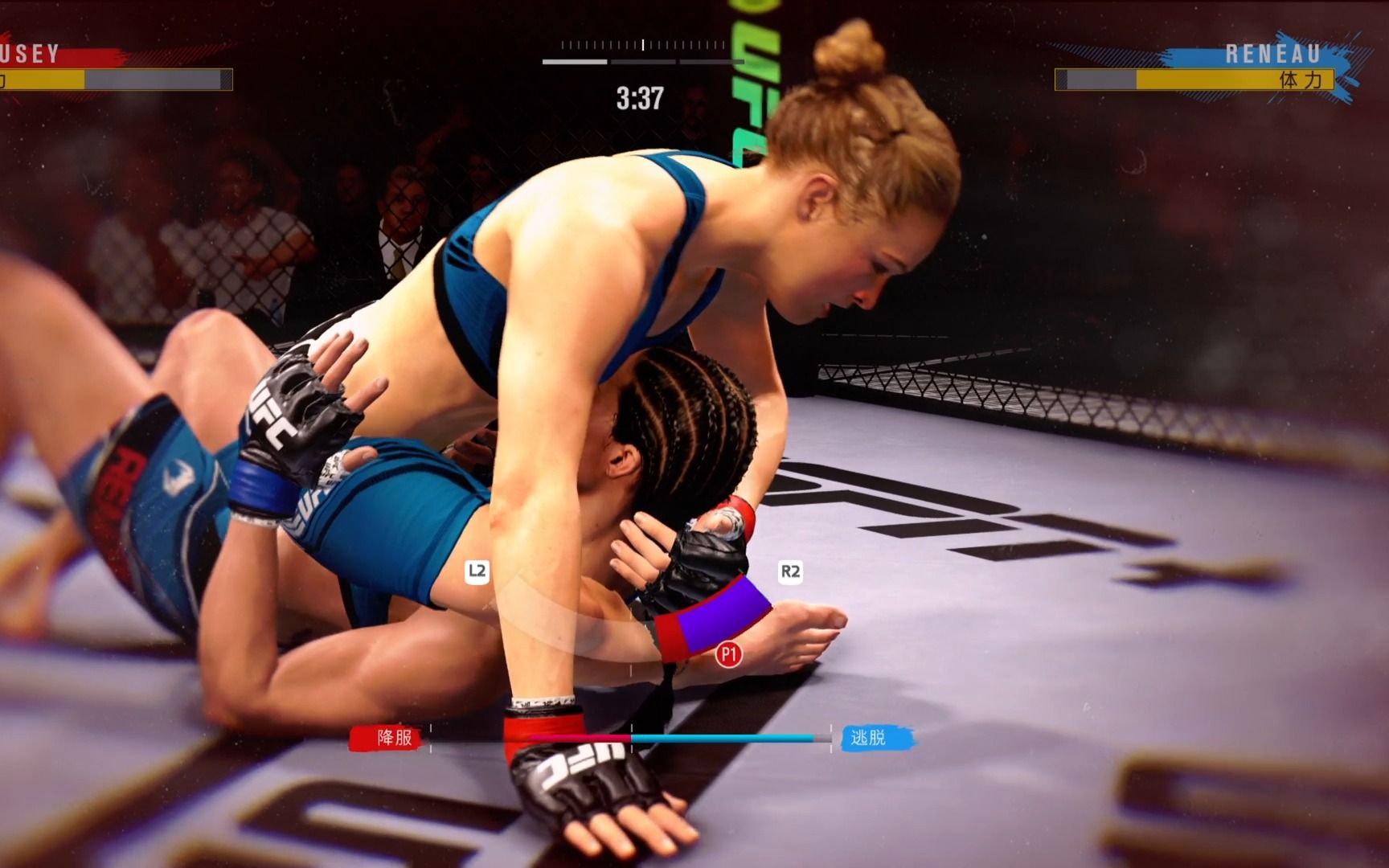 ufc4 自定义立即战斗 女子雏量级 隆达罗西 vs 玛丽恩雷钮