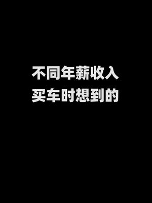 不同年薪收入买车时想到的哔哩哔哩bilibili