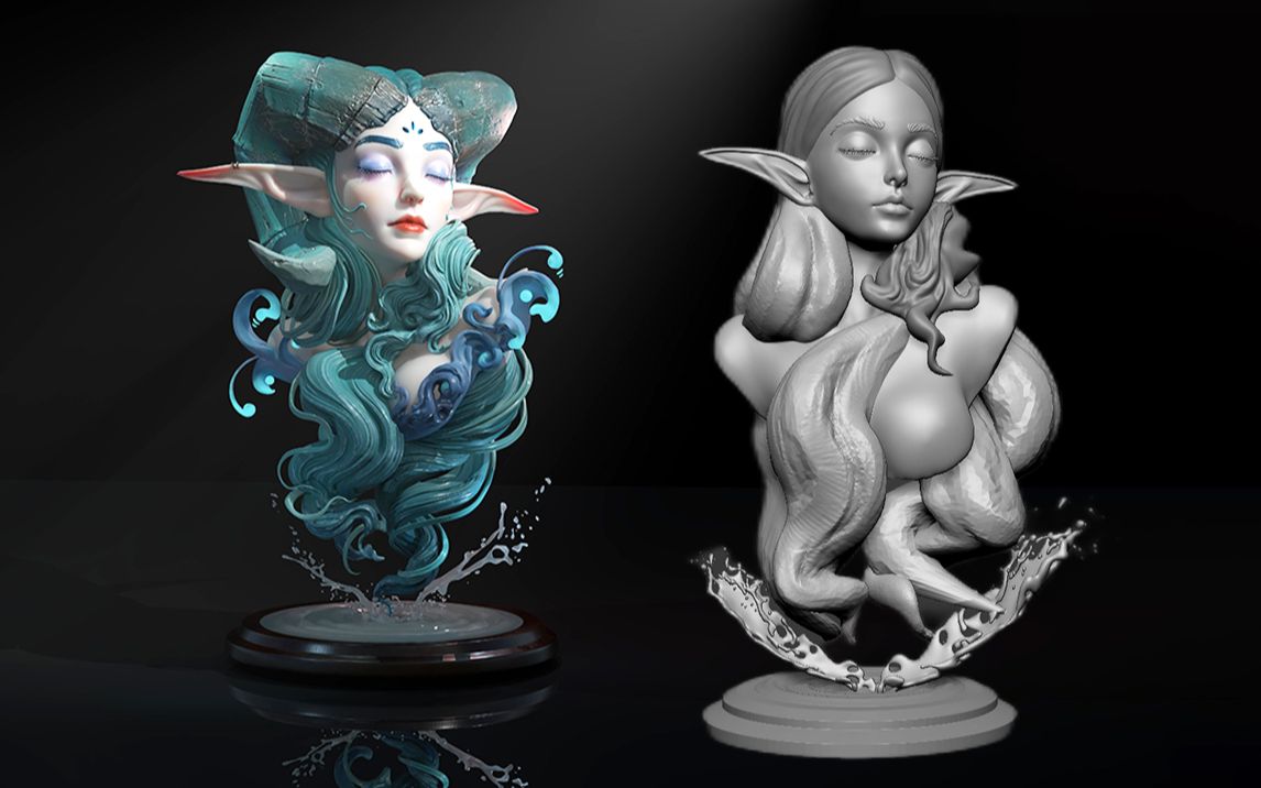 活动作品zbrush教程绝美3d精灵人物建模雕刻带你了解zb操作功能以及