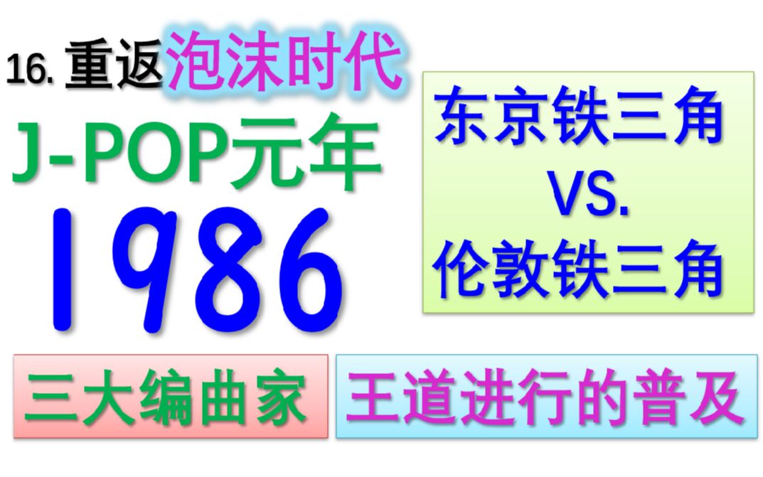 【重返泡沫时代】16.“JPOP元年”1986:三大编曲家 & 王道进行的普及 & 铁三角对决 & Trendy Drama热潮【极简日本音乐史】哔哩哔哩bilibili