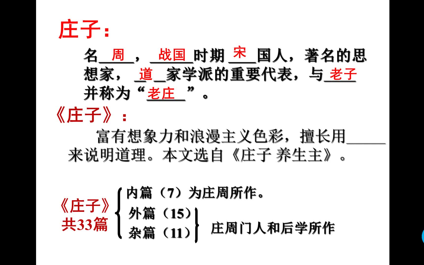 [图]高一语文2-11 史斐斐《庖丁解牛》《鸿门宴》子路、曾皙、冉有、公西华侍坐