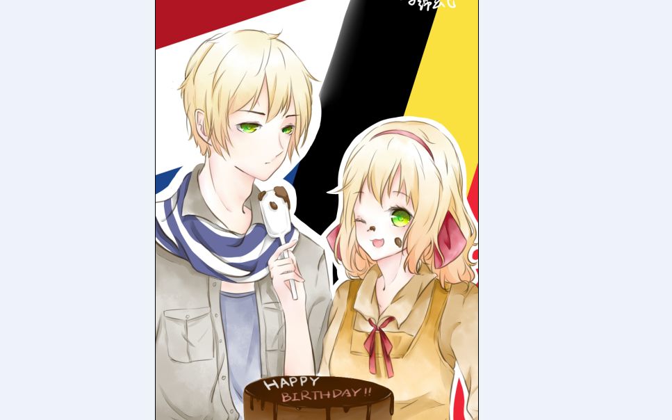 aph板绘2018比诞贺图依然是意思意思糊下郁金香兄妹