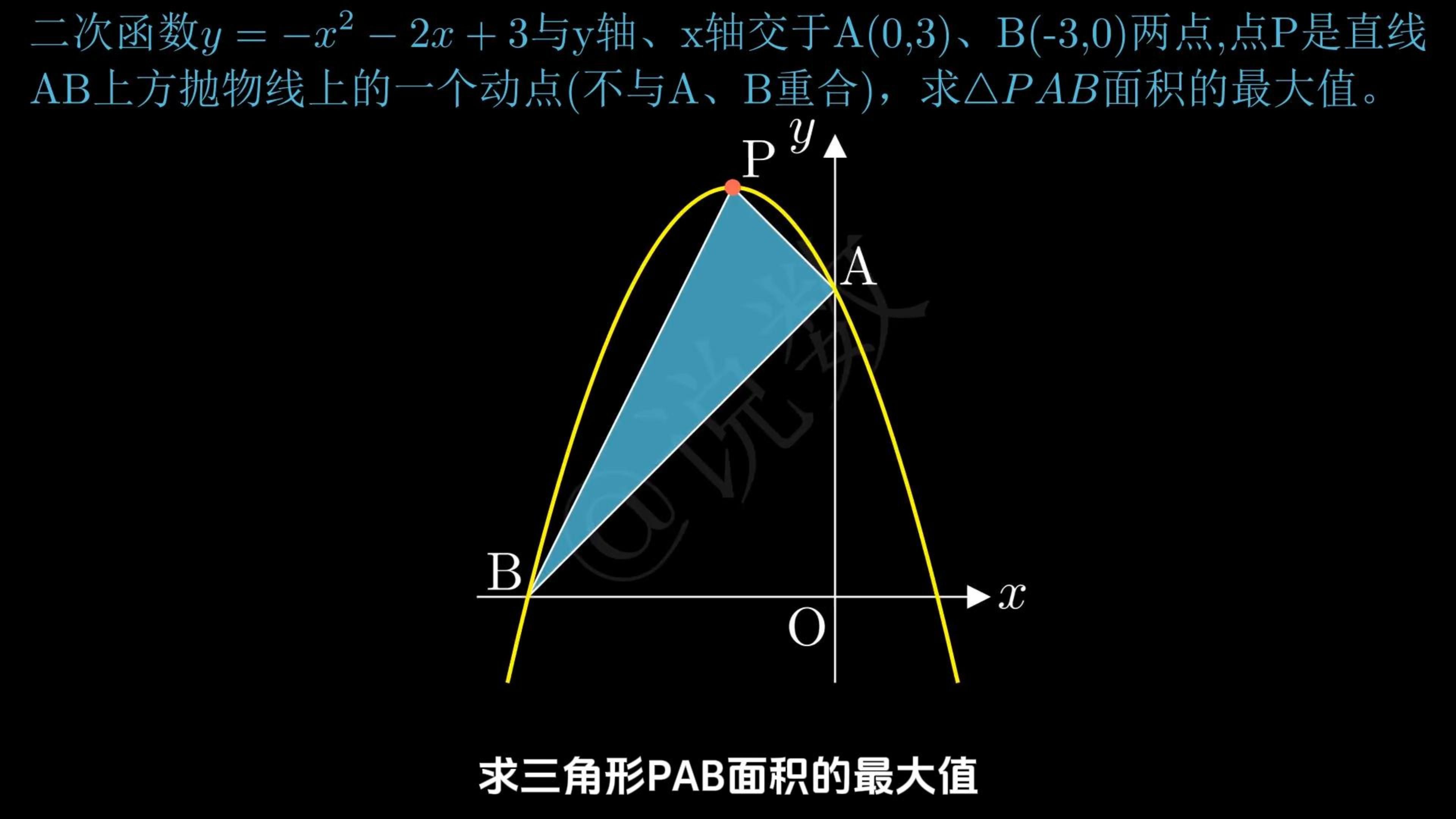 [图]关于二次函数问题中，求三角形面积最大值的几种方法