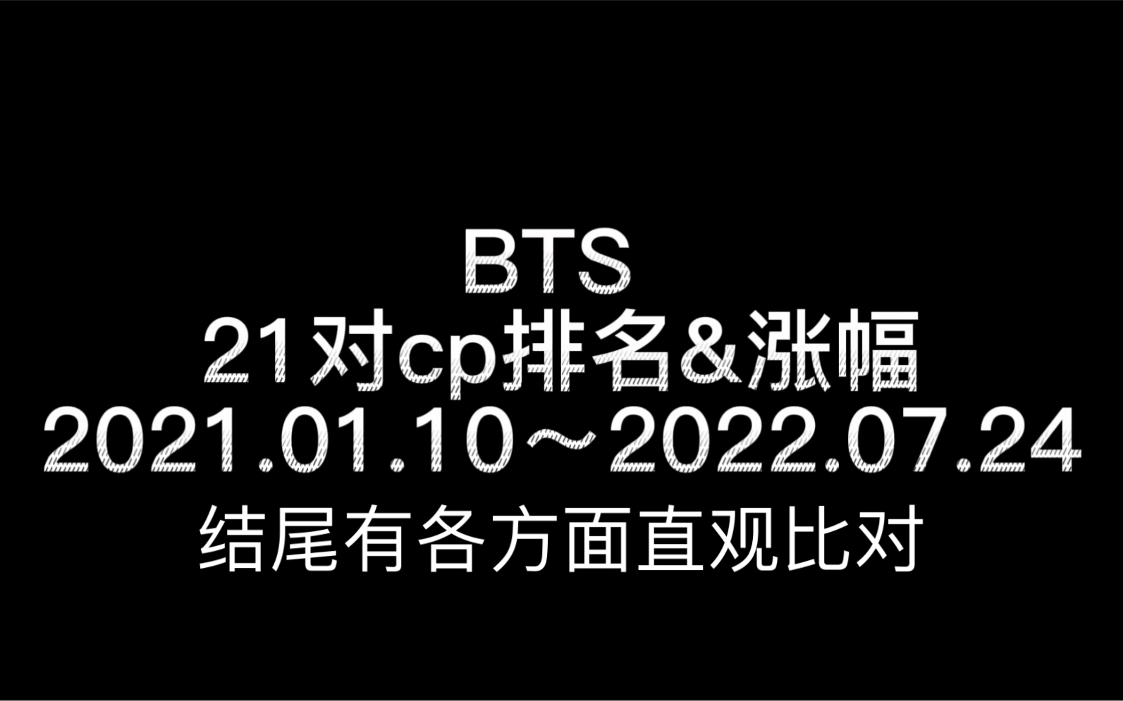 防弹21对cp排名及涨幅 第一断大层?一年半你家cp涨了多少粉?哔哩哔哩bilibili