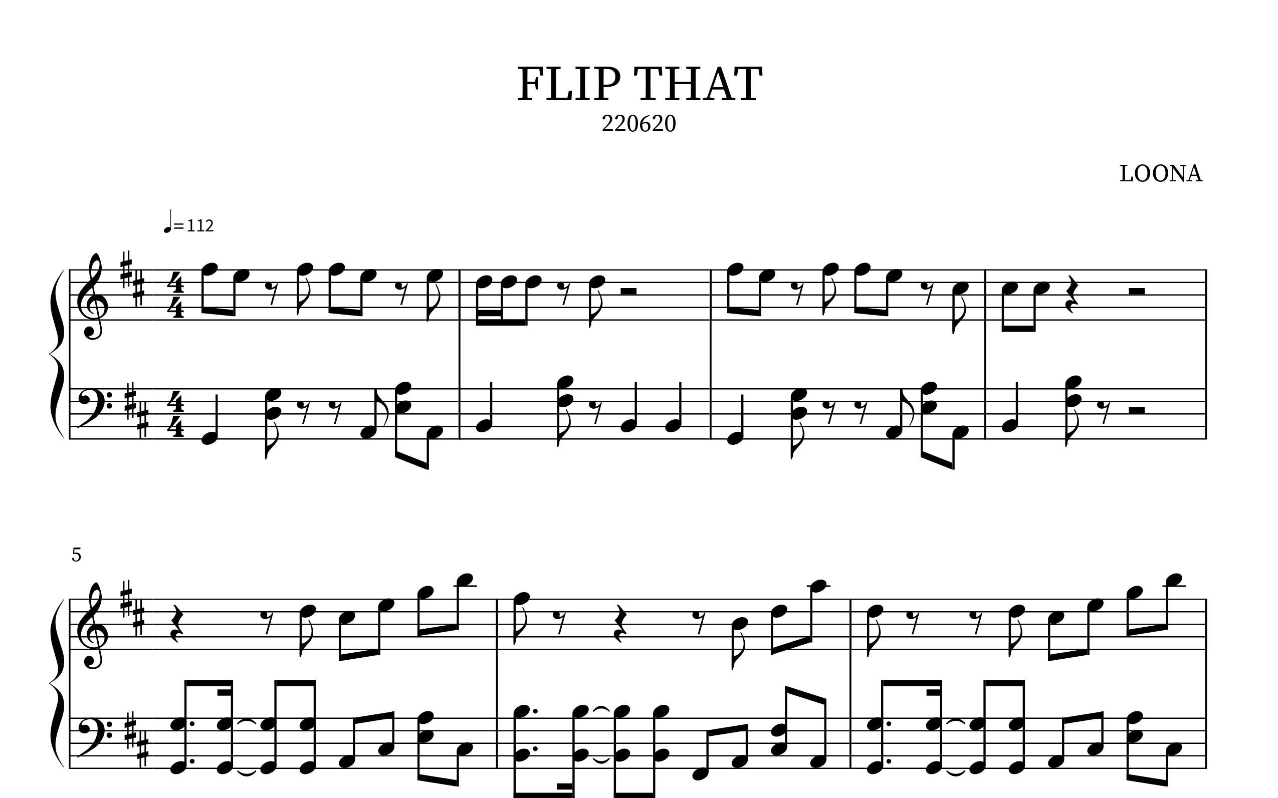 LOONA(本月少女)  Flip That Piano Sheet(钢琴谱)哔哩哔哩bilibili