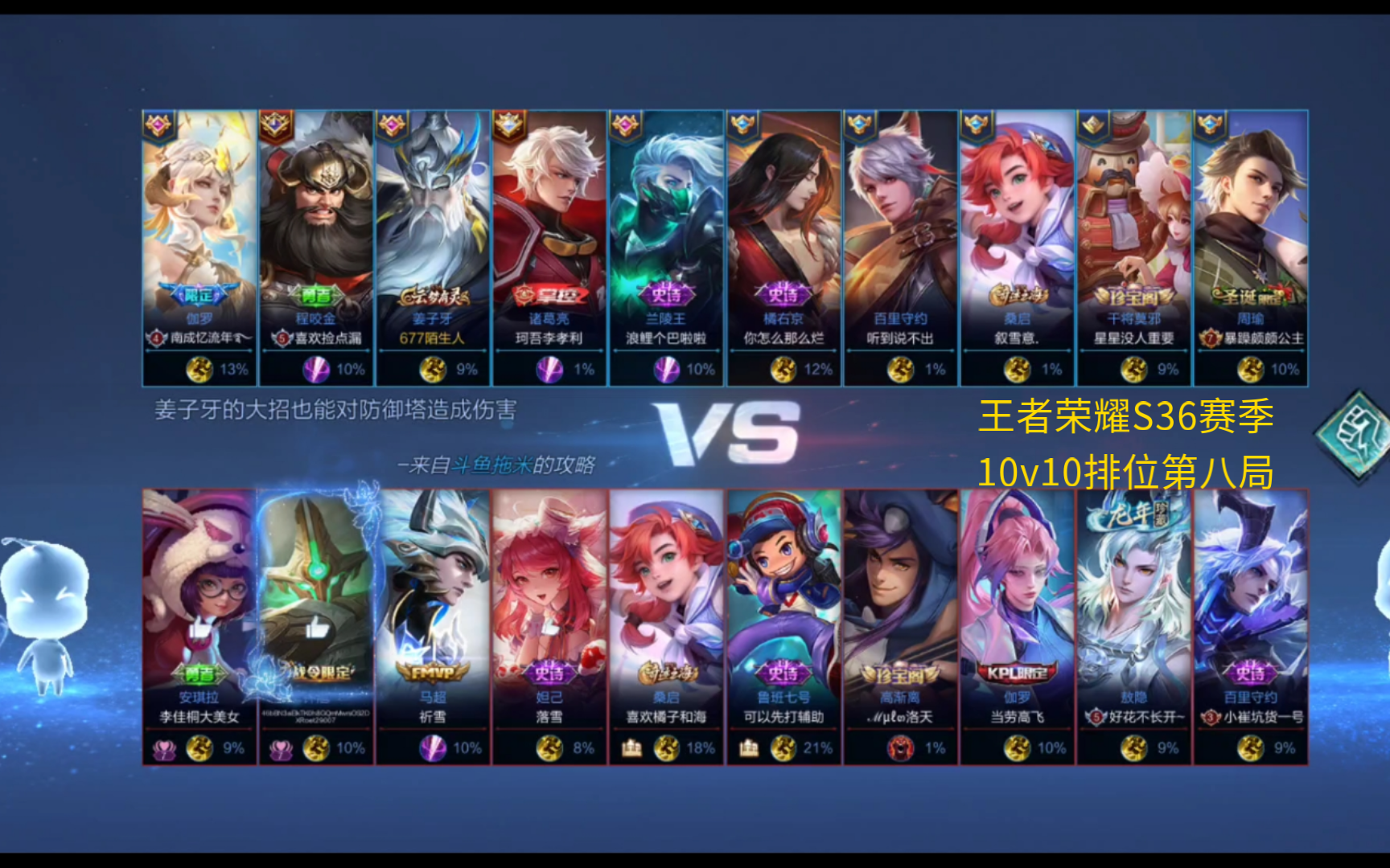 王者荣耀s36赛季10v10排位第八局