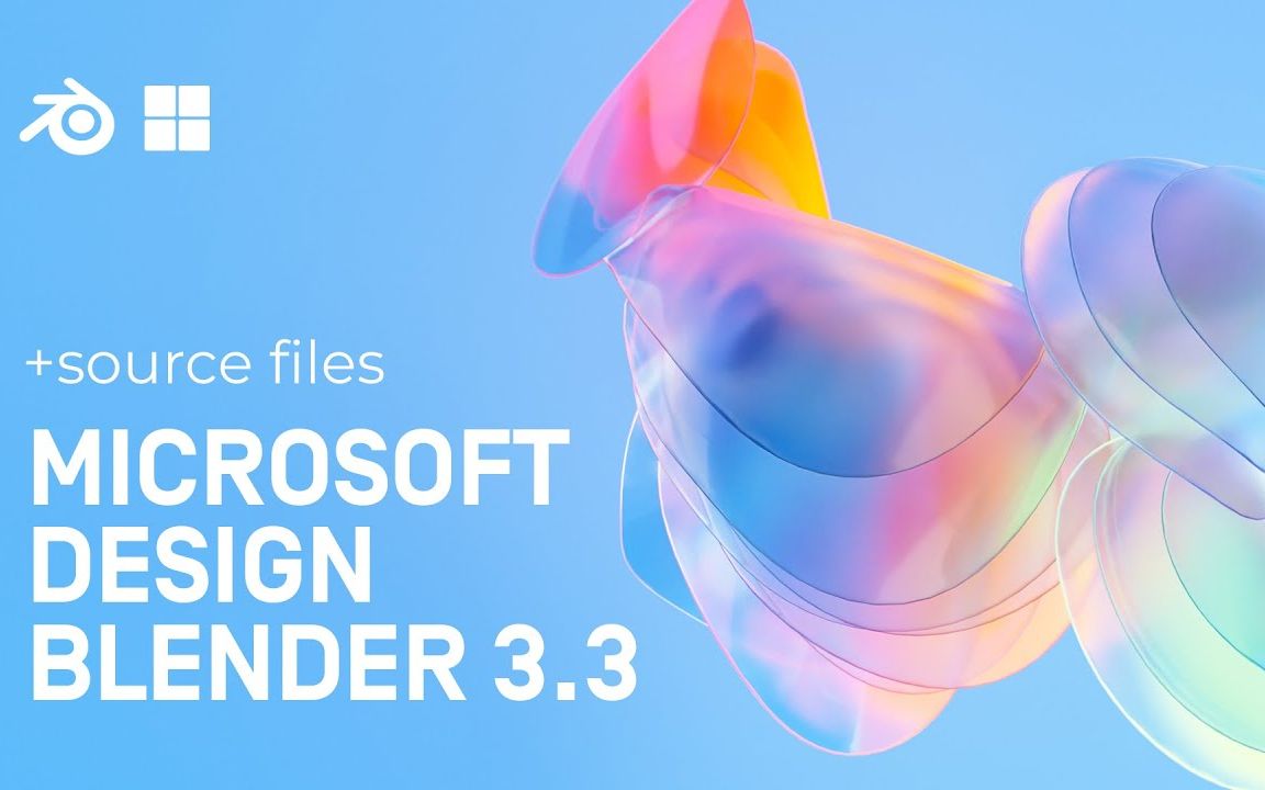 Blender 微软抽象玻璃风格制作技巧(中英文字幕)哔哩哔哩bilibili