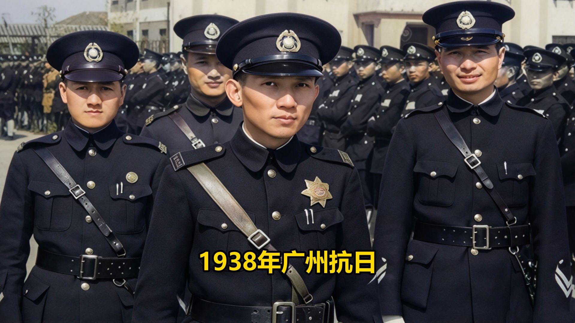 实拍1938年广州沦陷前夕，数十万当地军民走上街头宣传抗日