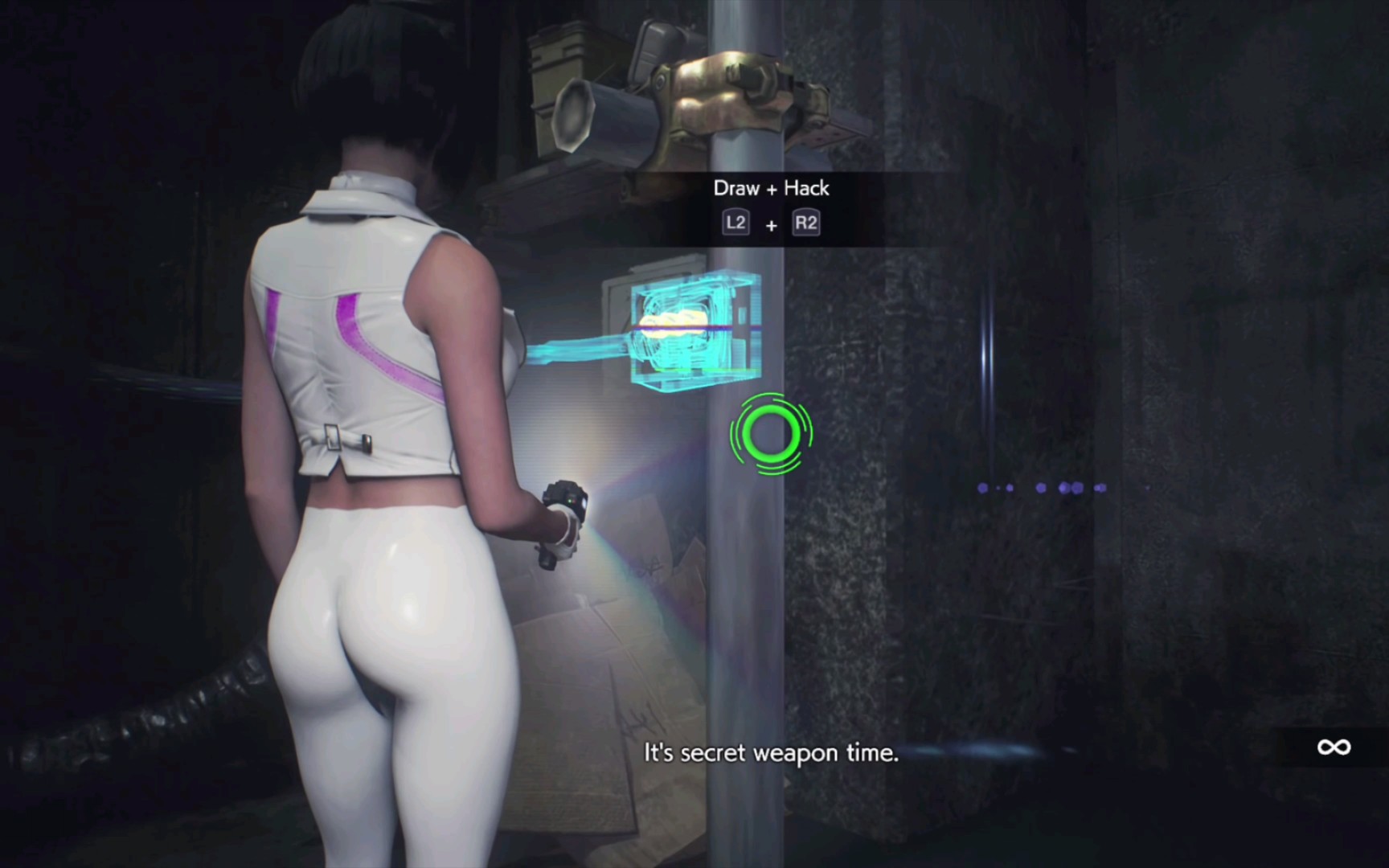 生化危机2重制版艾达王超性感的白色乳胶紧身裤mod