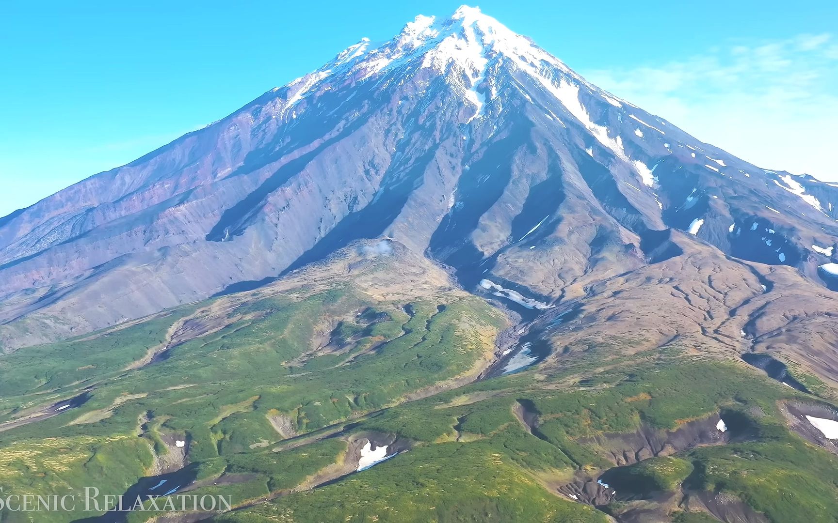 西伯利亞火山 森林航拍