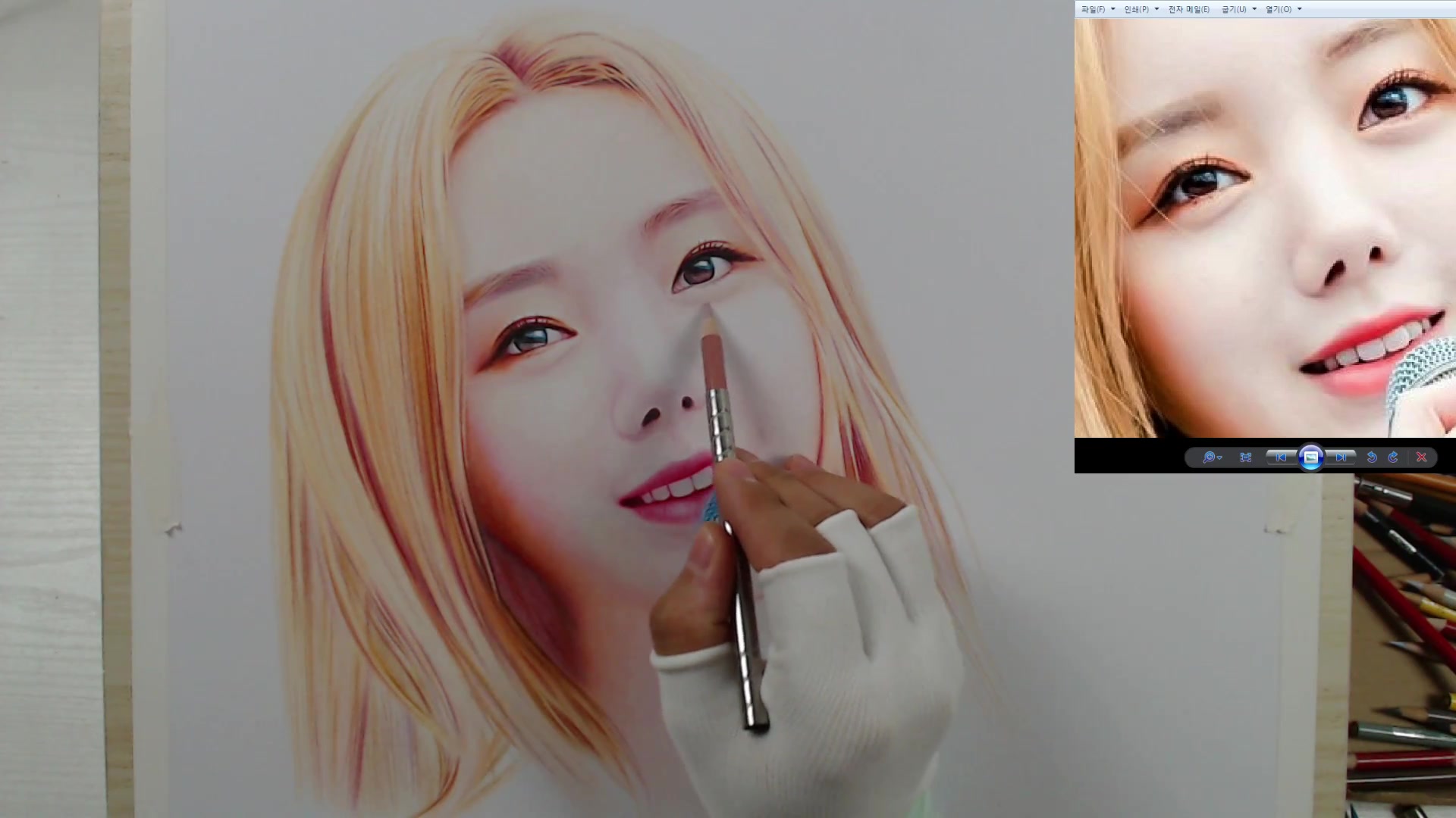 直播 4 金志妍 彩色铅笔 绘画 20191109-192216986