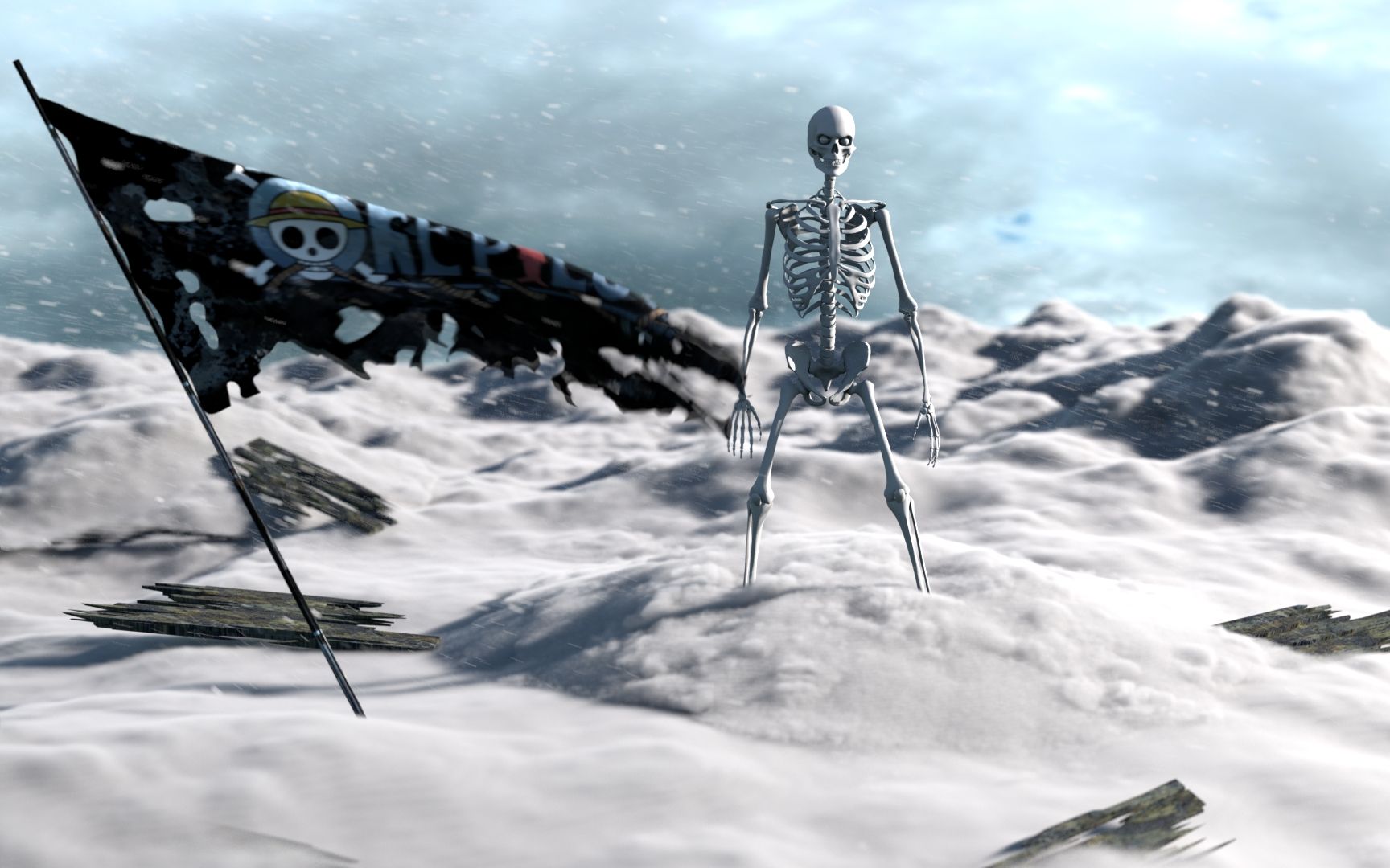 houdini17 vellum制作雪地骷髅