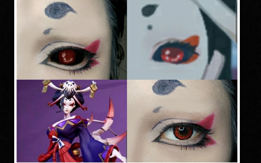 阴阳师—骨女‖原皮骨女cos眼妆教程‖我守着整个余生,等你王者归来