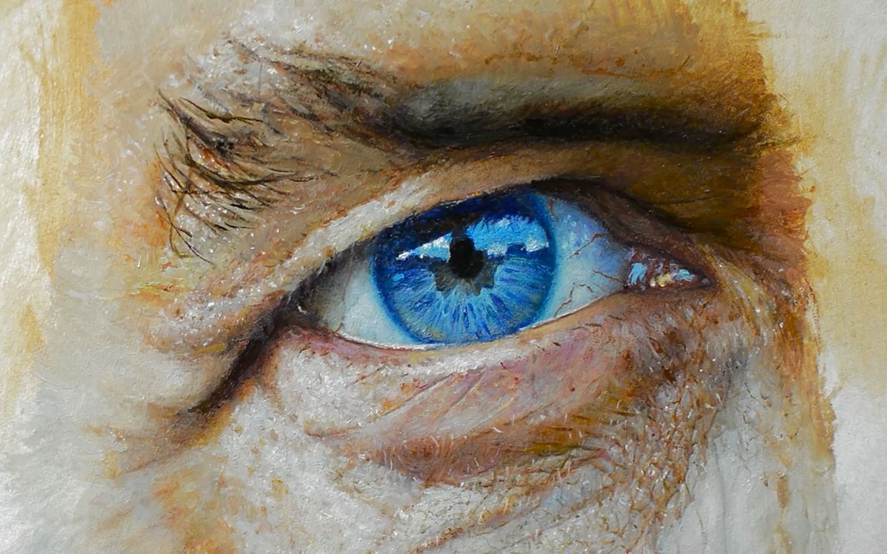 丙烯/油画---一只眼睛_哔哩哔哩 (゜-゜)つロ 干杯~-bilibili