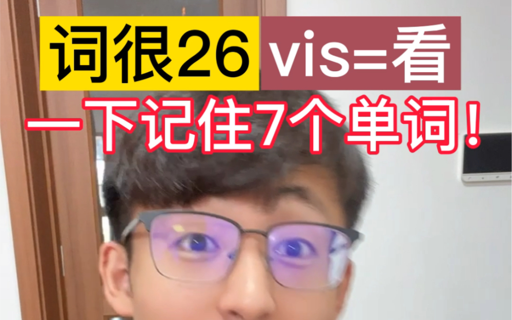 <词很26: vis=看> 一下记住7个单词!哔哩哔哩bilibili