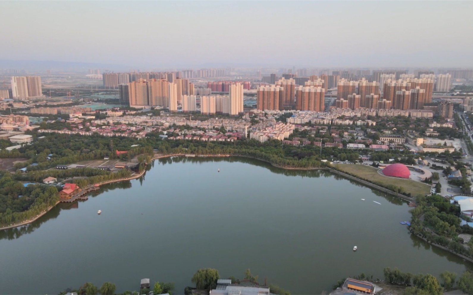 mavic air2首飞,西安未央湖公园