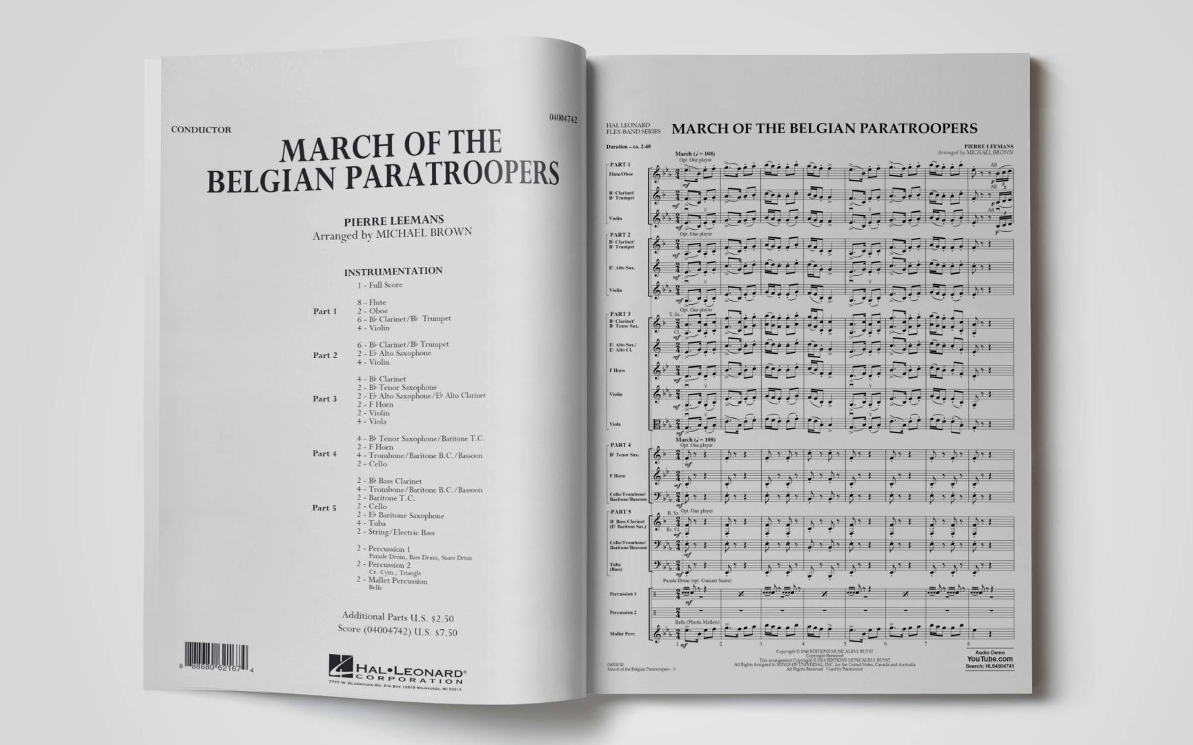 [图]比利时伞兵进行曲 March of the Belgian Paratroopers 灵活编制作品