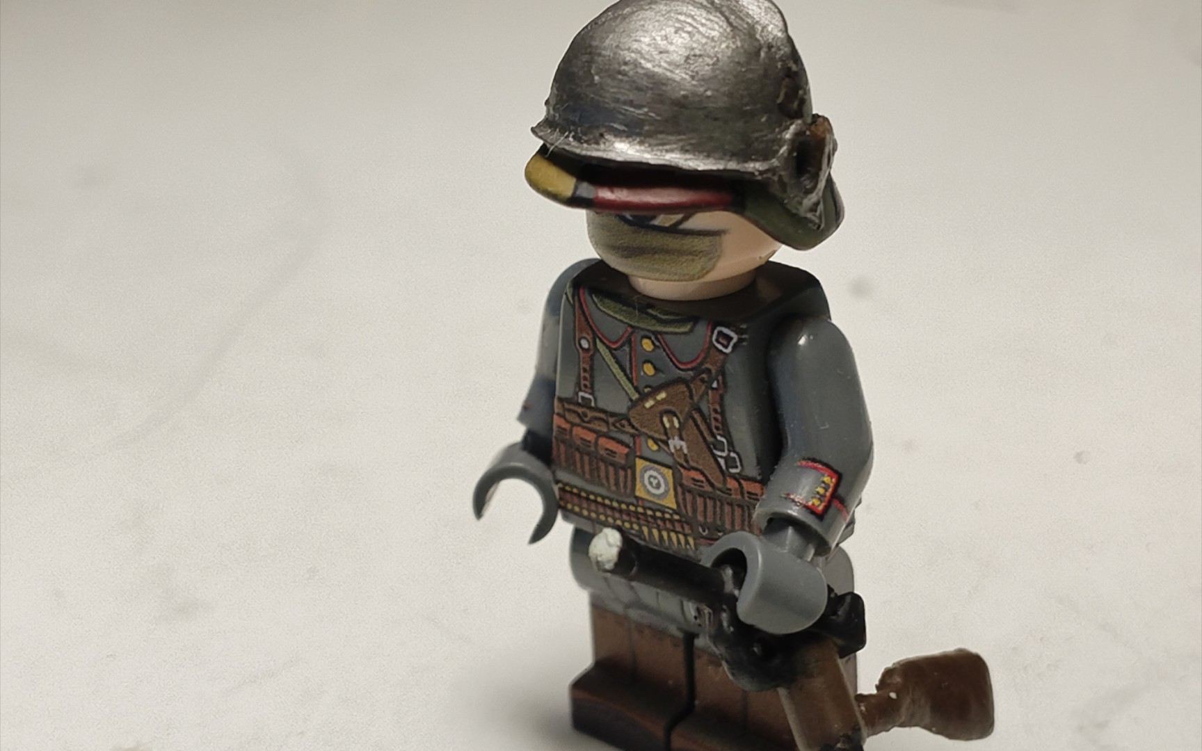乐高一战,战地一装备武器还原(钢板头盔与p08枪托版)