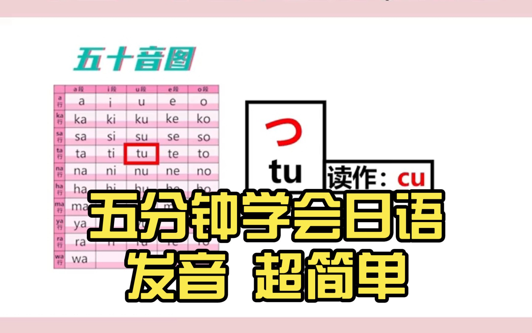 五分钟学会日语发音 超简单哔哩哔哩bilibili