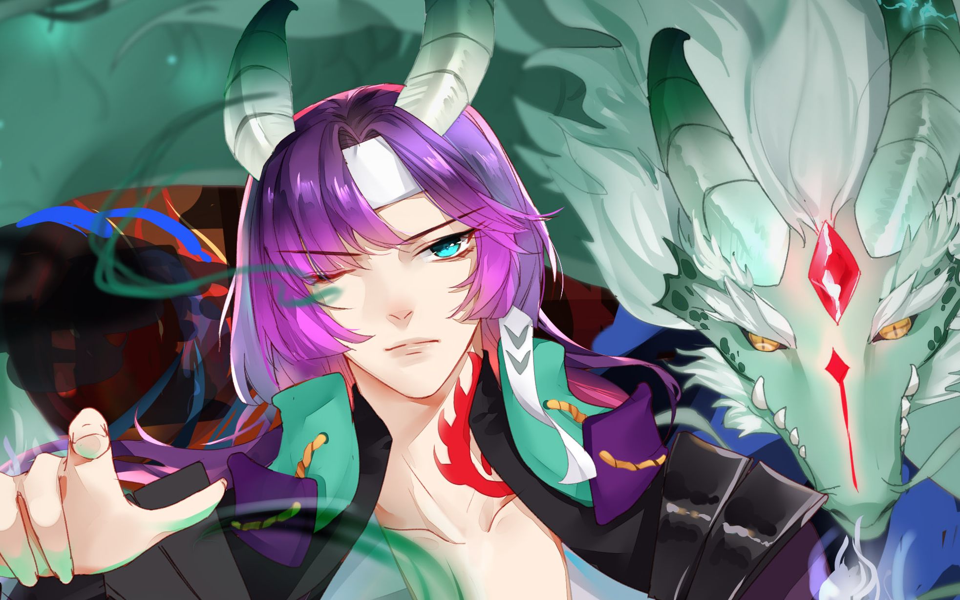 【板绘】苍风一目连同人绘制(上色过程)