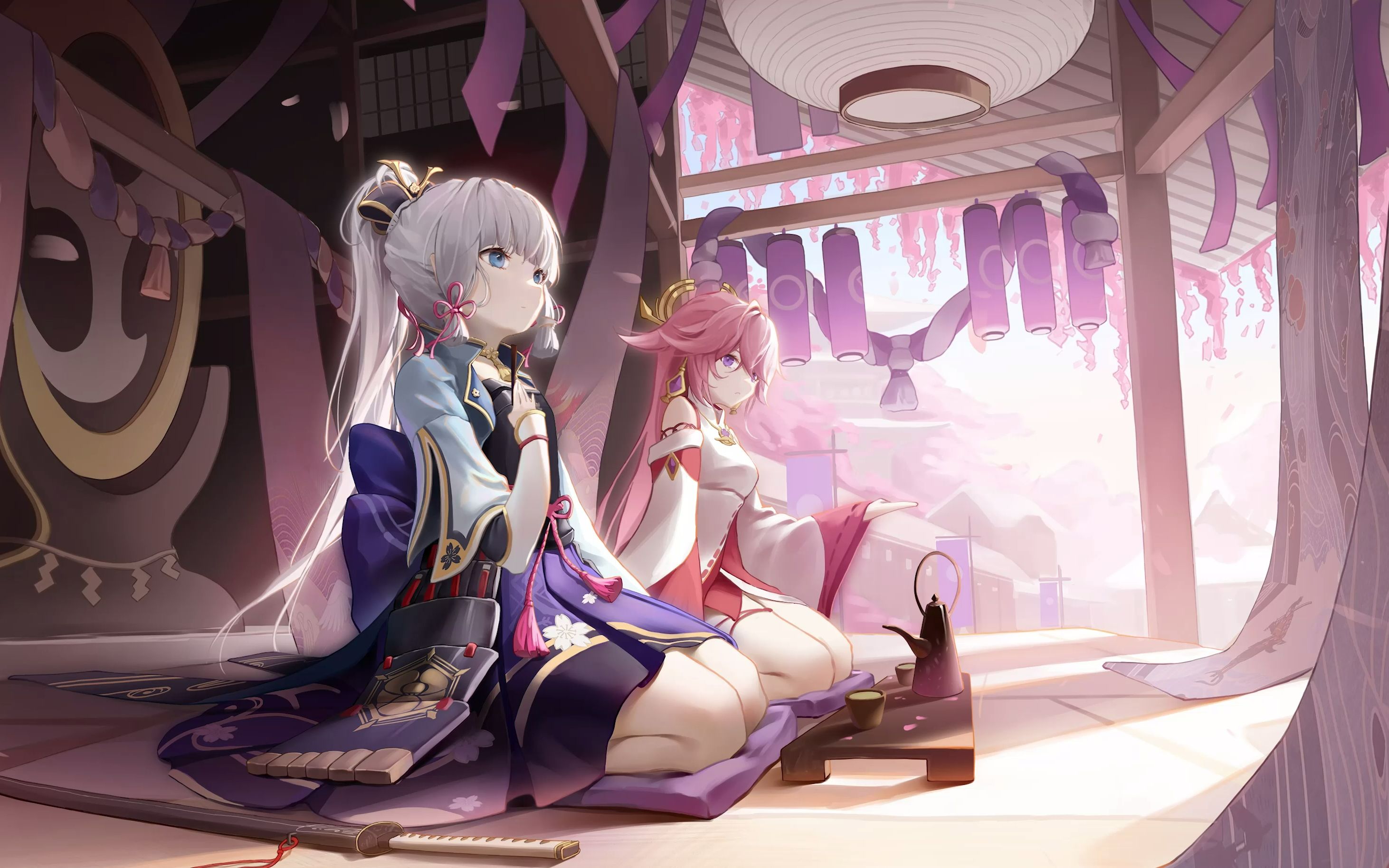 神里绫华八重神子壁纸