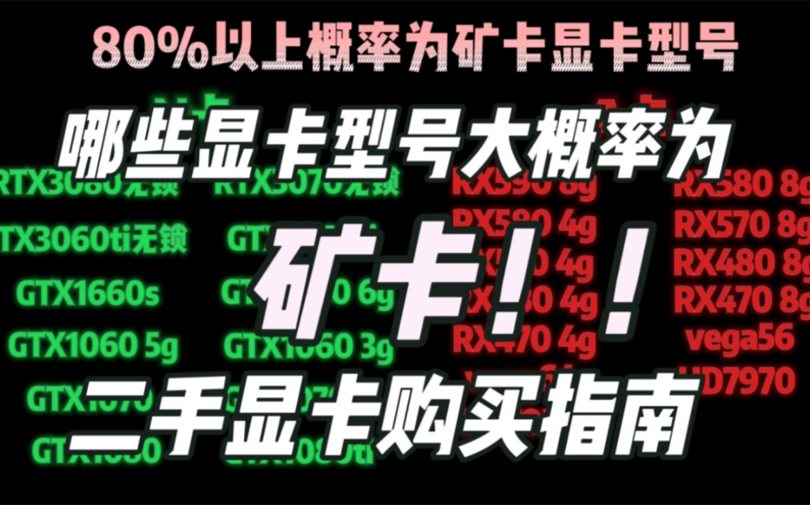 二手显卡哪些型号大概率为矿卡?二手显卡购买指南!显卡购买注意事项!哔哩哔哩bilibili