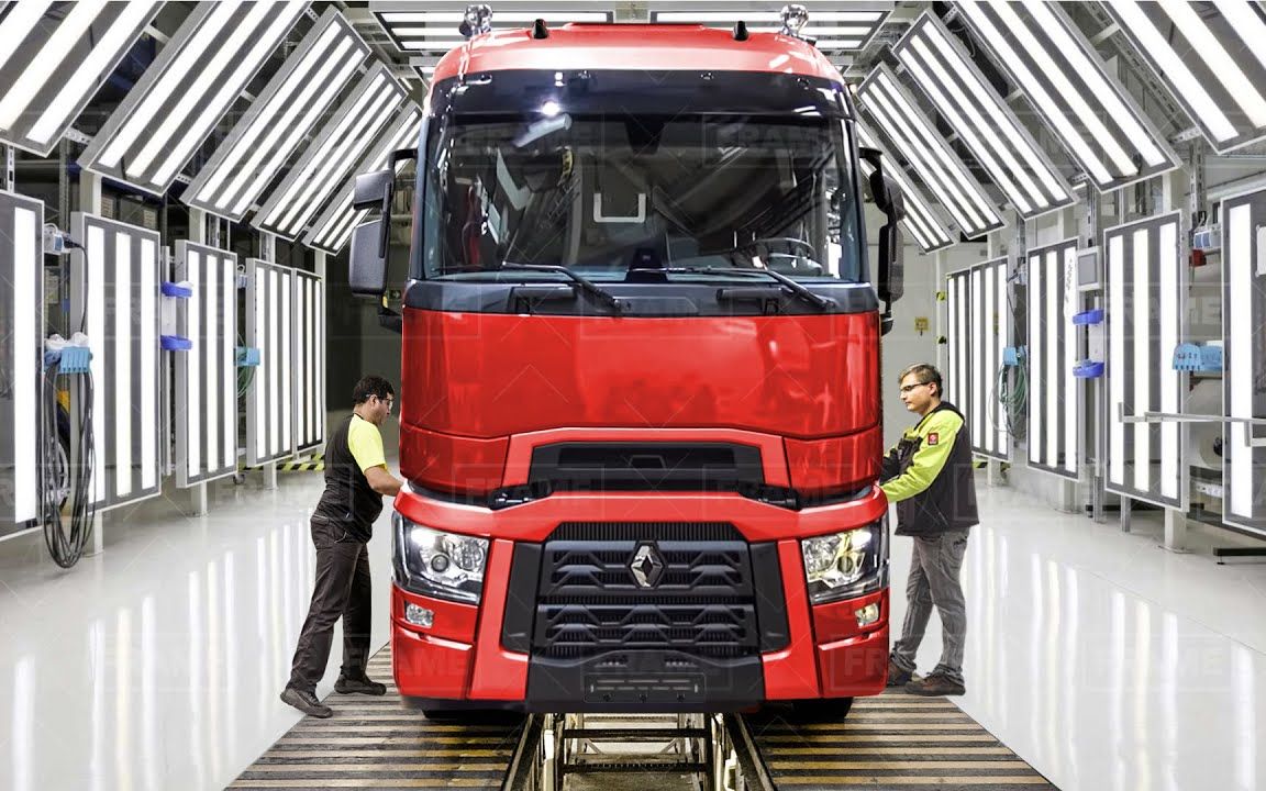 【生产线】大型欧洲卡车的工厂内部 - 生产线