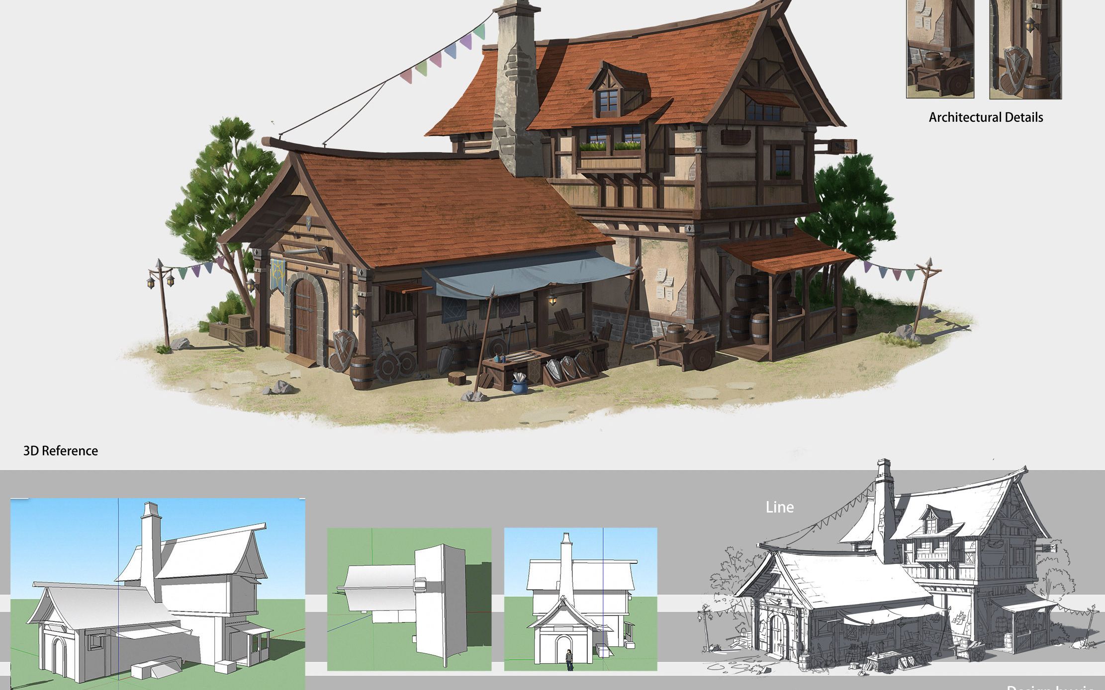 将场景原画变成3d模型系列6