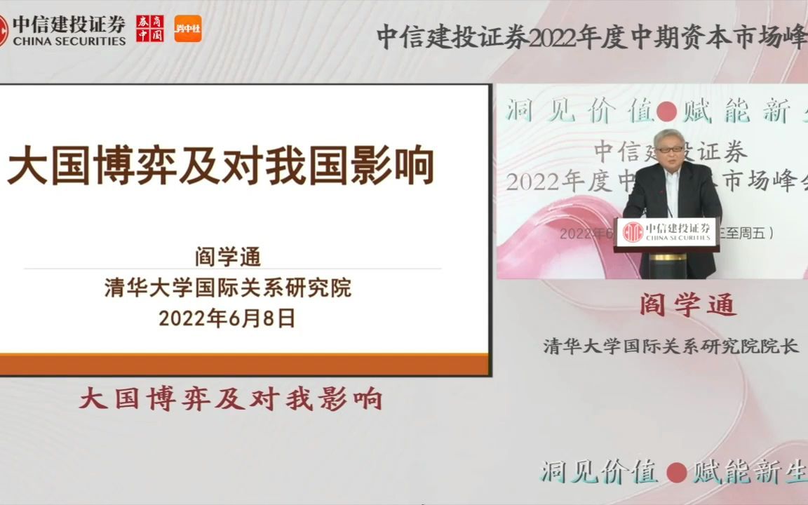 清华大学国际关系研究院院长阎学通:大国博弈及对我国影响哔哩哔哩bilibili