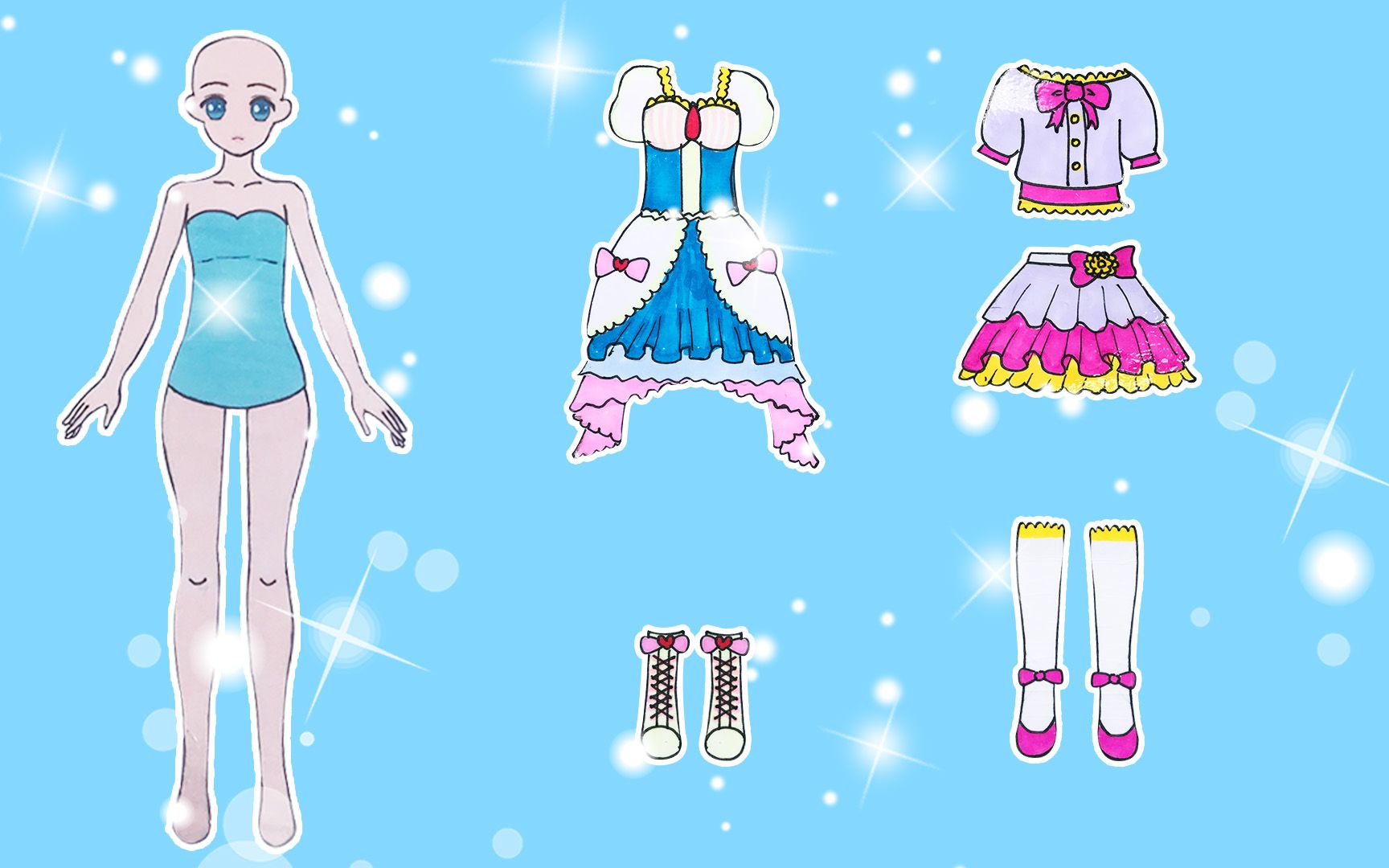 手工纸娃娃玩具:纸娃娃装扮,给纸娃娃制作好看的服装