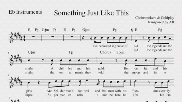 萨克斯谱somethingjustlikethis