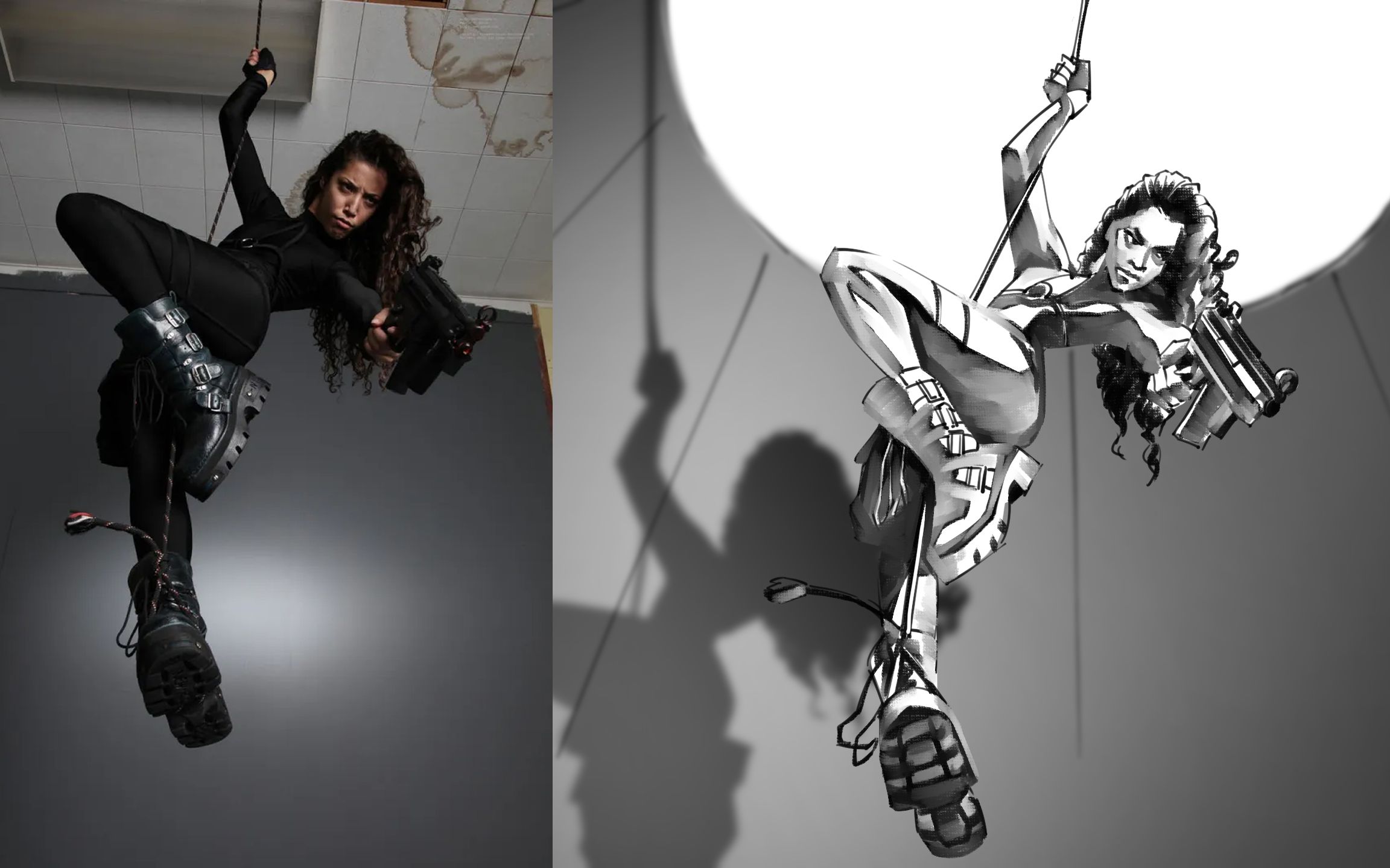 【漪月绘】人物动态速写|大幅度动作,一起练习吧