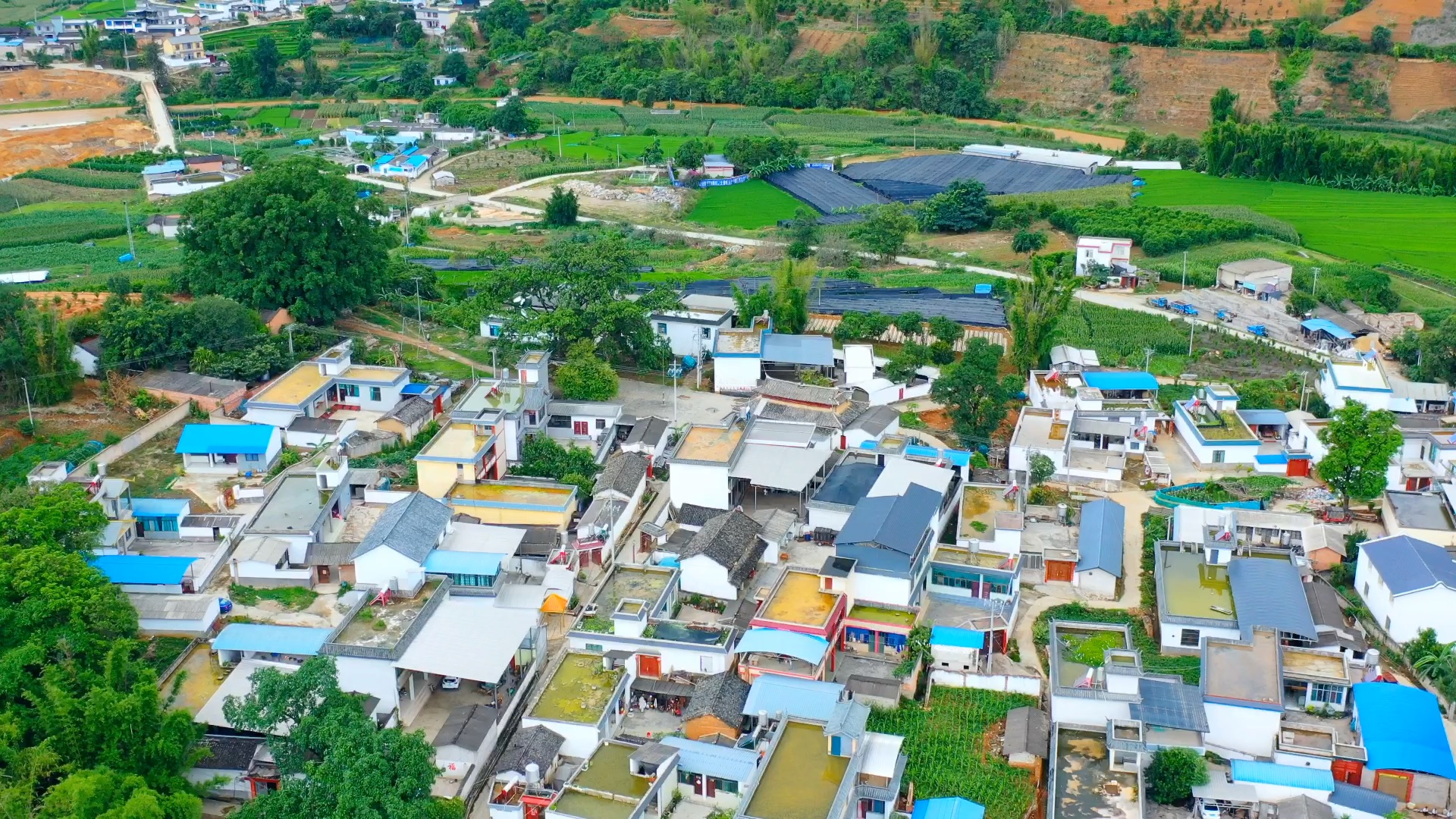 活动作品航拍云南保山昌宁柯街盛产水果蔬菜的小镇