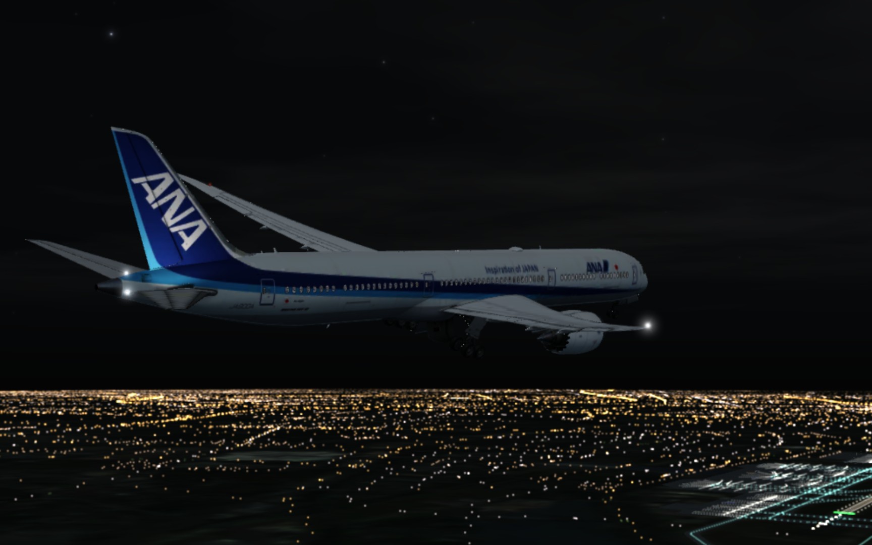 [aerofly fs 2023]全日空787-10夜降上海浦东国际机场