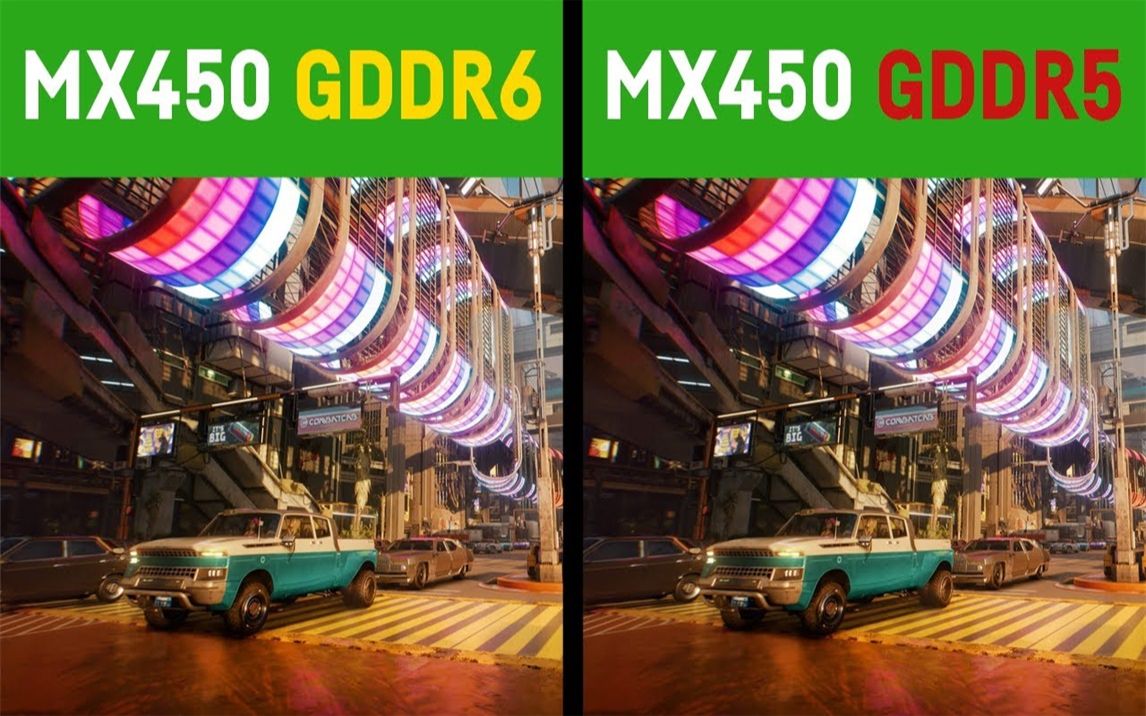 MX450 2G(GDDR6)vs MX450 2G(GDDR5) 笔记本集显性能测试对比(1080P分辨率) 1080P视频哔哩哔哩bilibili