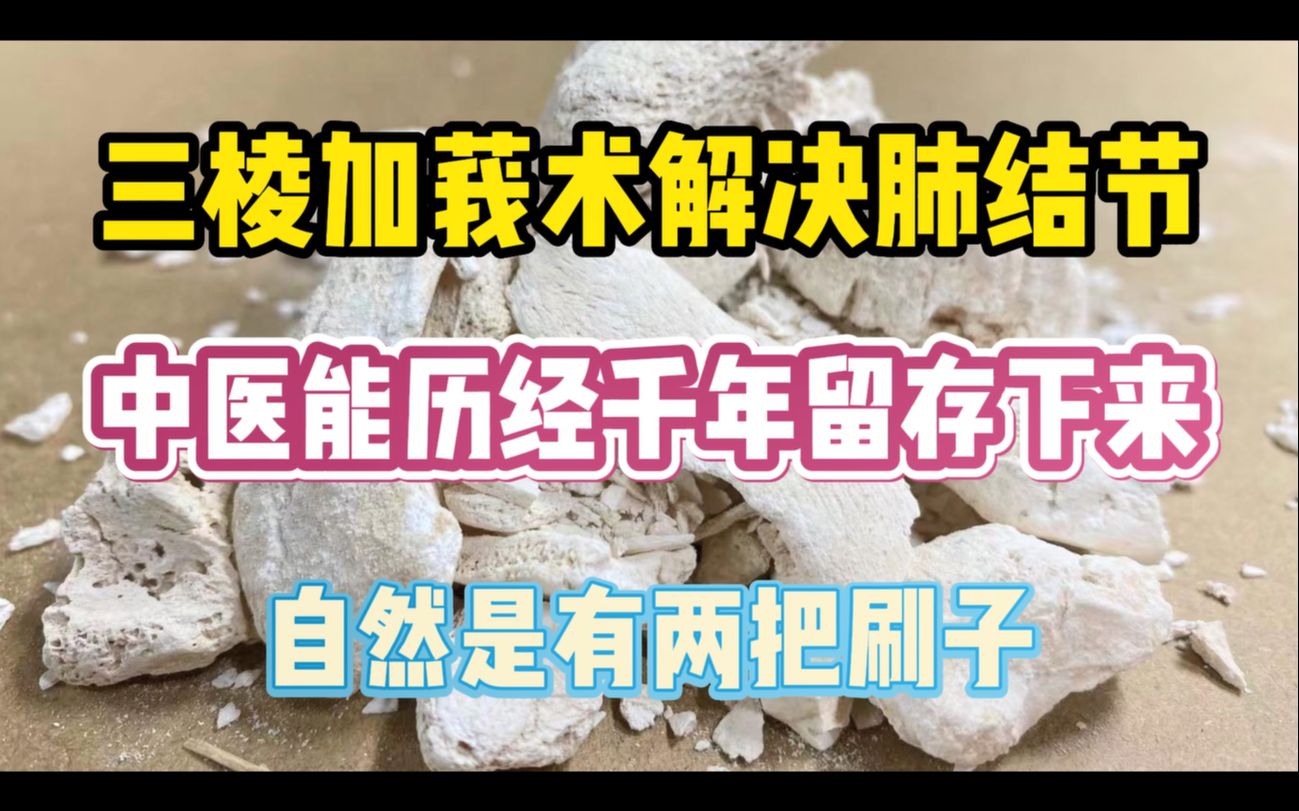 三棱加莪术解决肺结节,中医历经千年留存下来,自然是有两把刷子哔哩哔哩bilibili