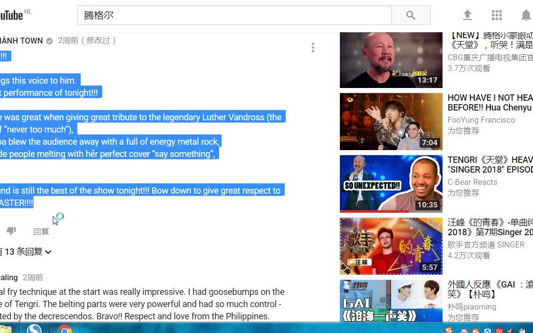 youtube网友看腾格尔《天堂》的评价哔哩哔哩bilibili