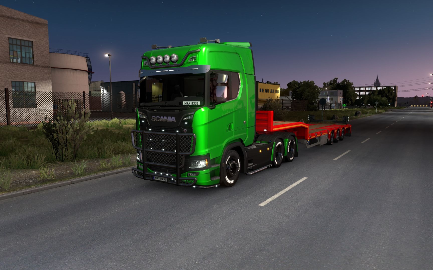 【欧卡2】加来小道:大聪明聚集地(scania s 730nm 低平板半挂)_哔哩