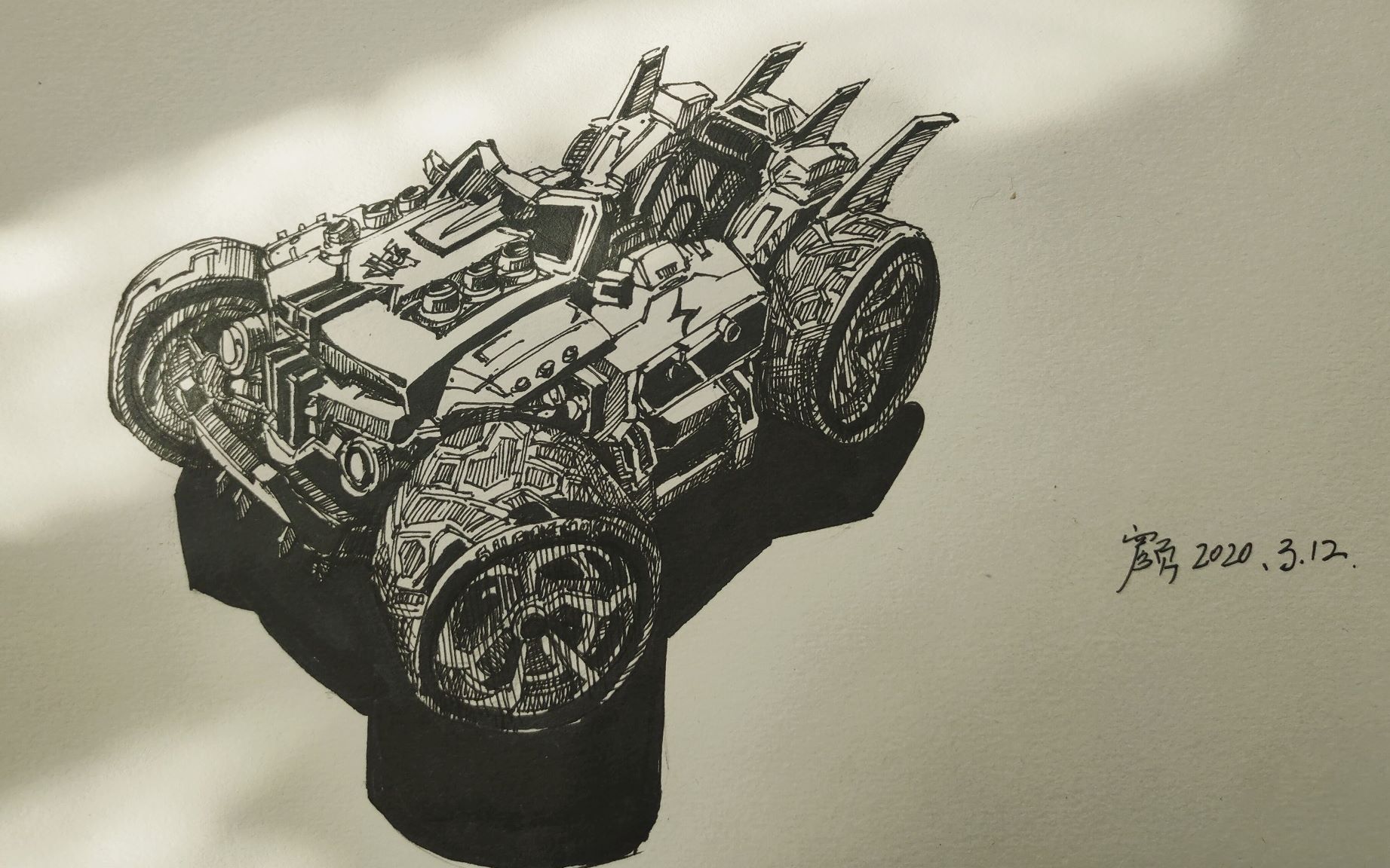 【签字笔手绘】手绘qq飞车手游雷洛/附带我们恋爱吧跑法