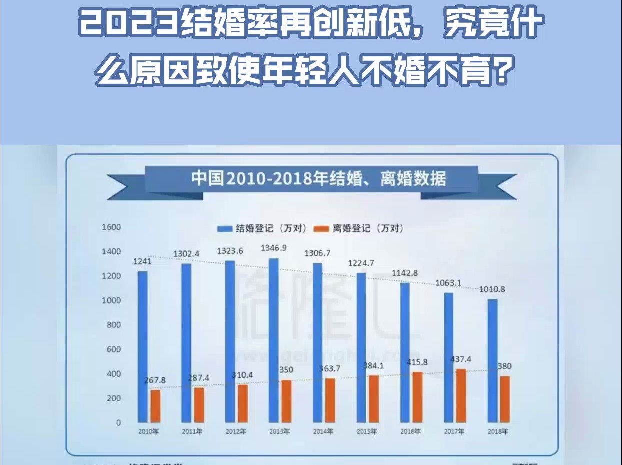 2023结婚率再创新低,究竟什么原因致使年轻人不婚不育了呢?哔哩哔哩bilibili