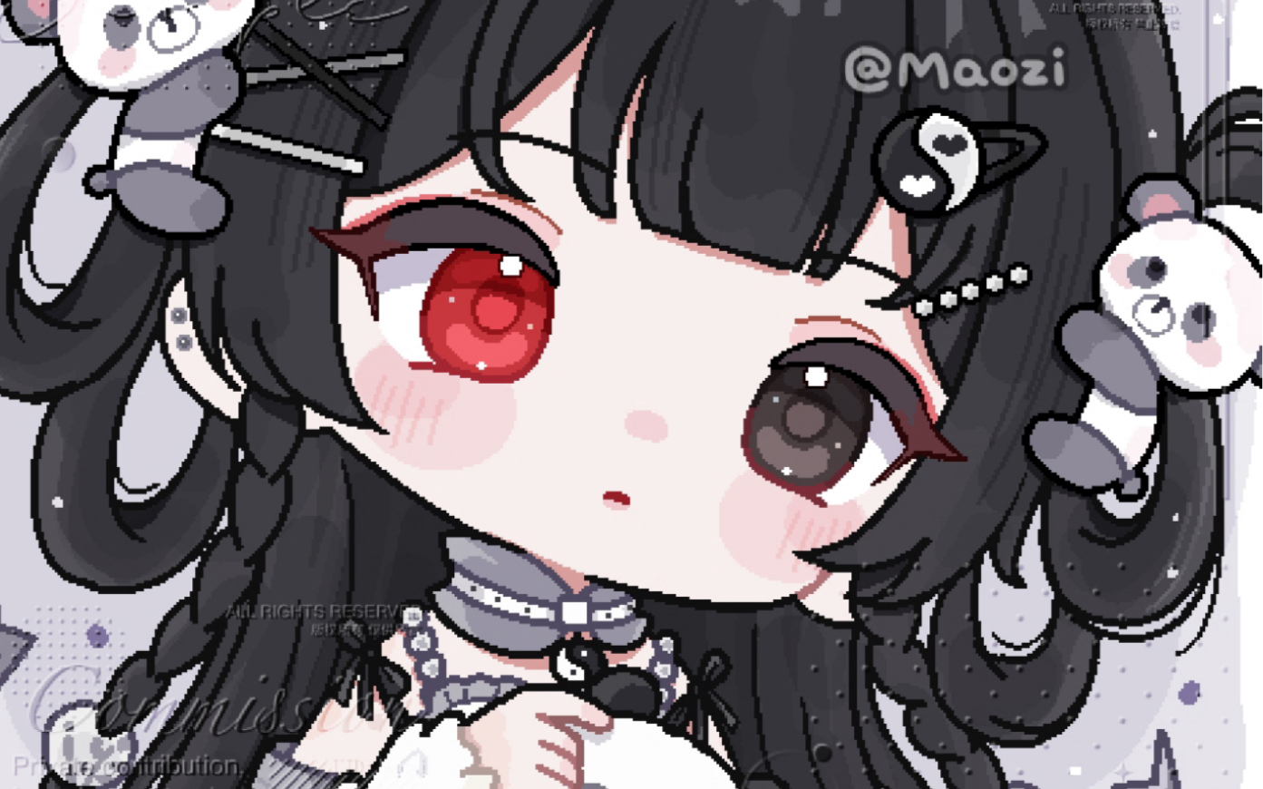 【绘画过程】今天画漂亮异瞳妹妹!