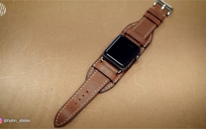 【手工皮具】Apple watch表带制作(分享图纸)哔哩哔哩bilibili